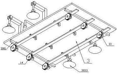 Chassis device of cleaning device for glass curtain wall cleaning system