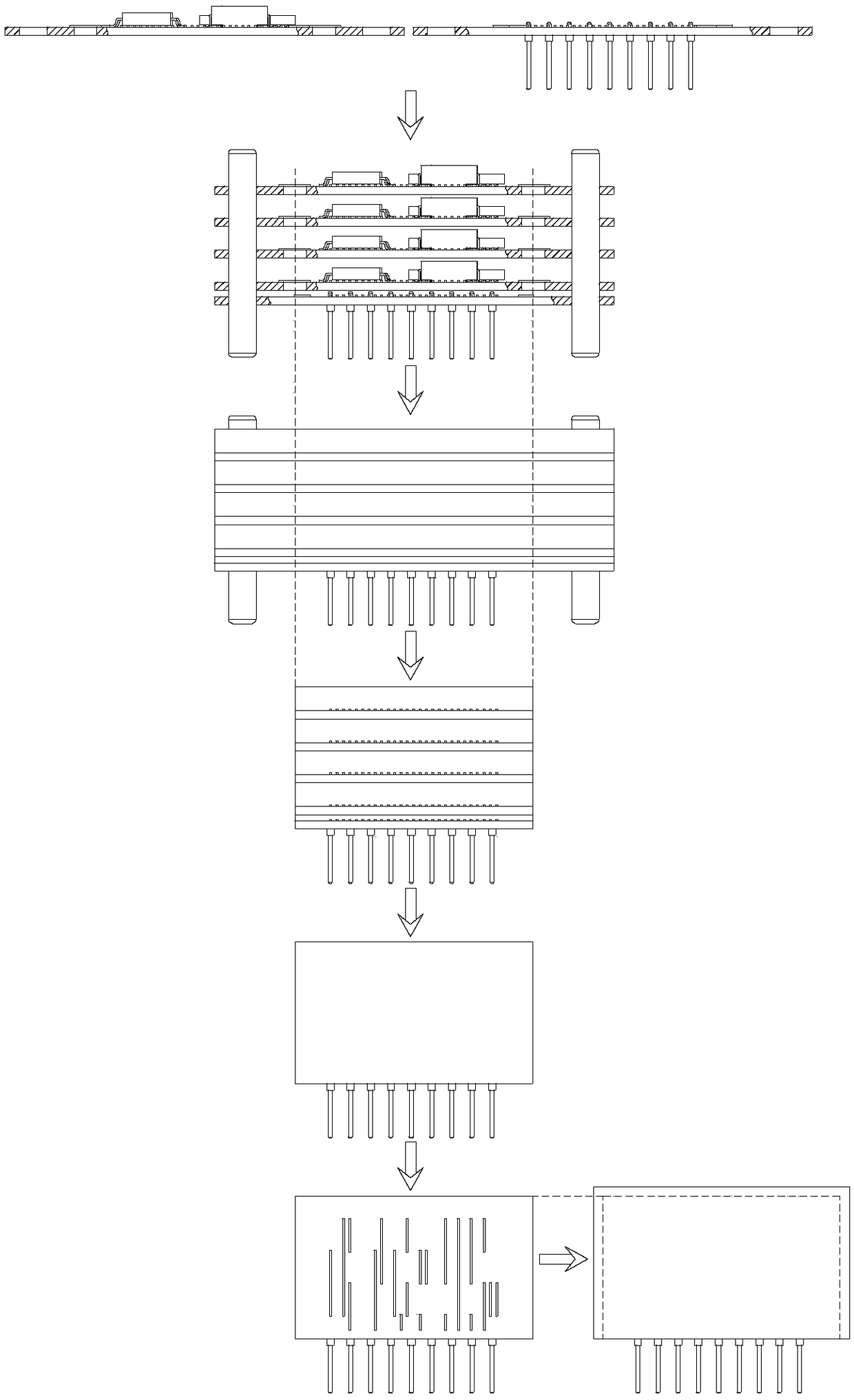 Three-dimensional packaging method with surface protection effect