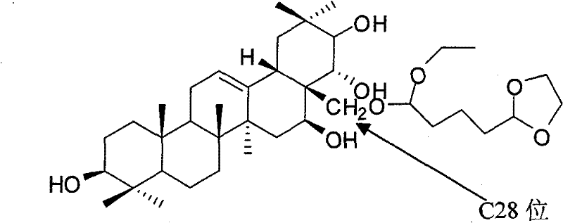 Theasapogenol derivative with antibacterial effect as well as preparation method and application thereof