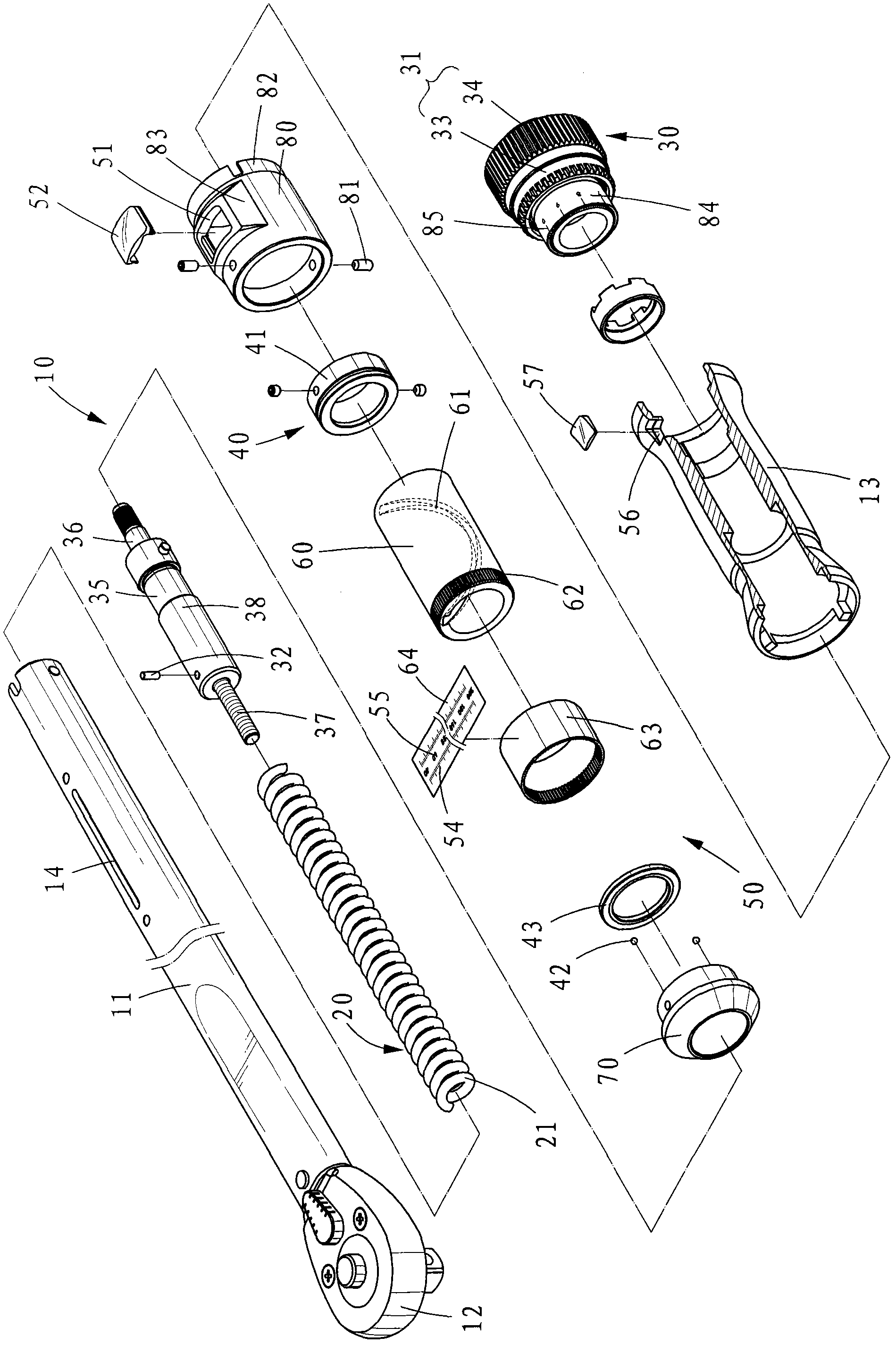 Torque measuring mechanism for spanner