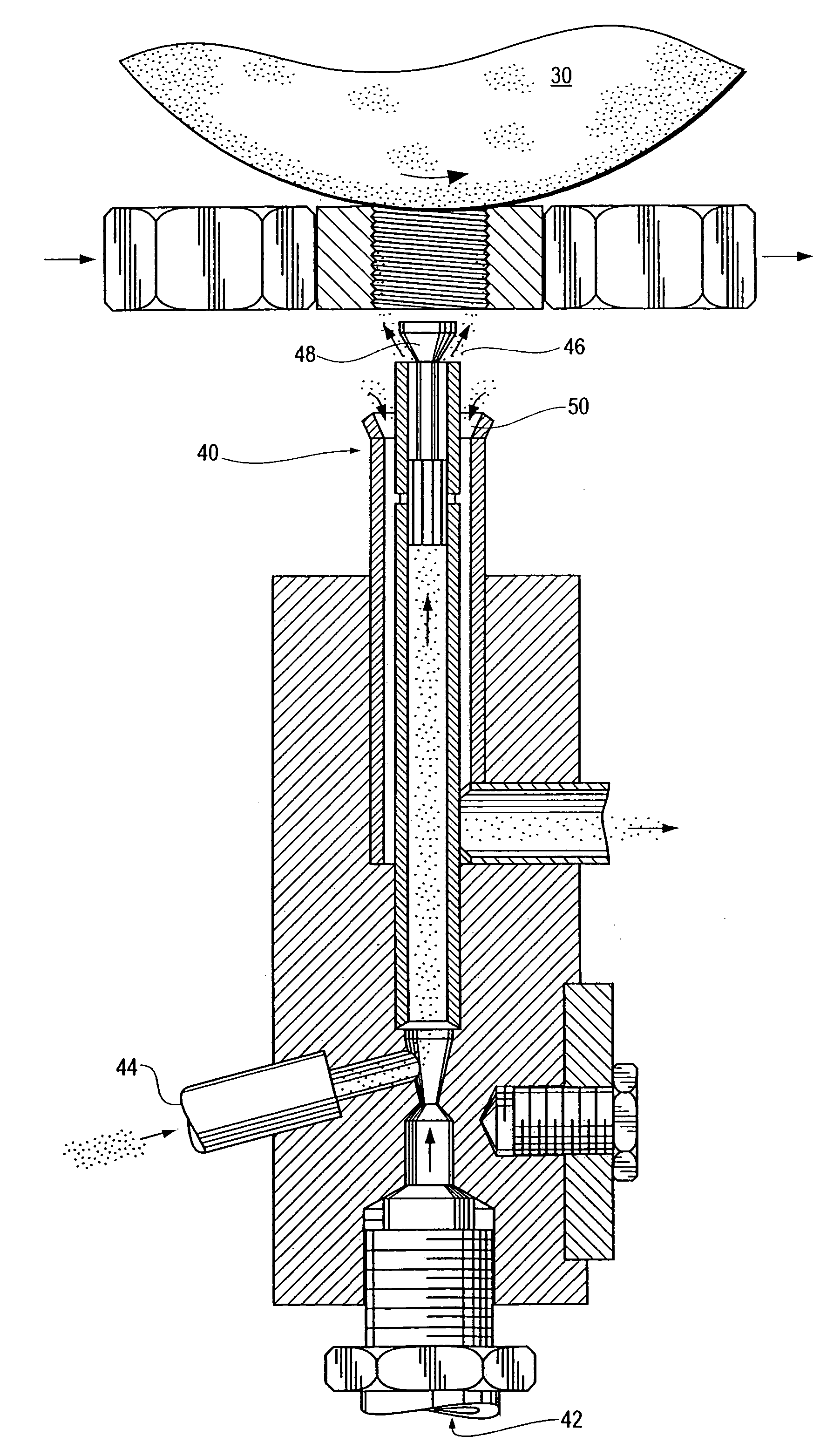 Apparatus for the application of fluoropolymer coating to internally threaded fasteners