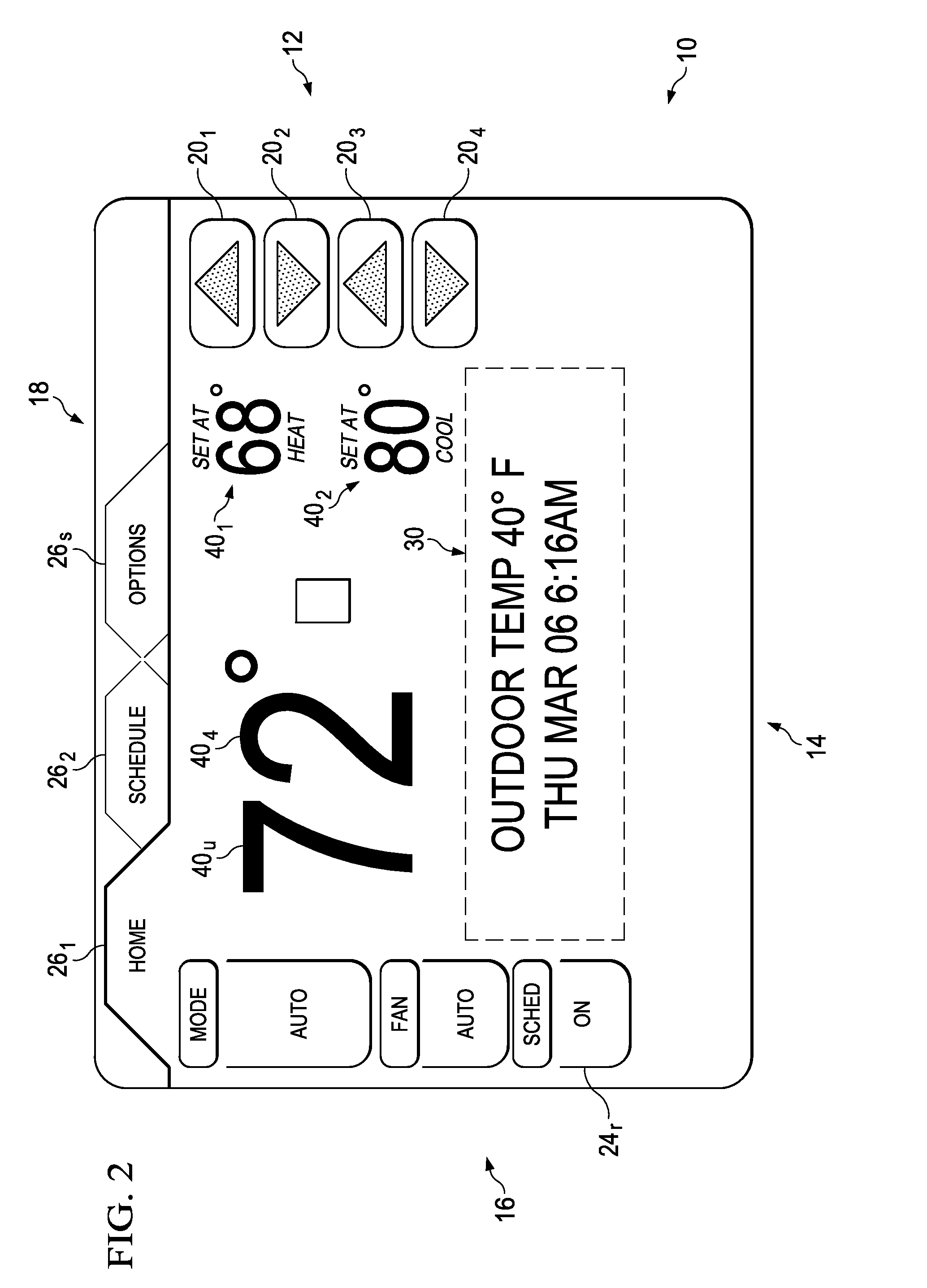 Display apparatus and method having multiple day programming capability for an environmental control system