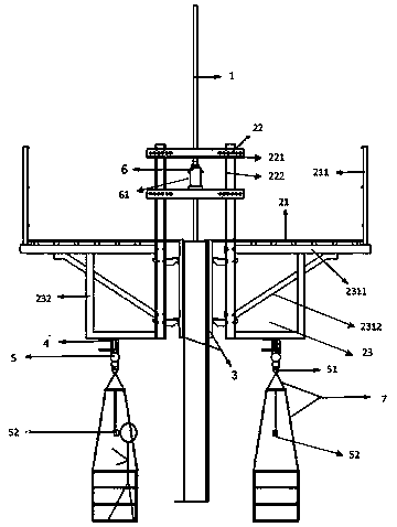 Sliding form mobile hanging bracket device for silo