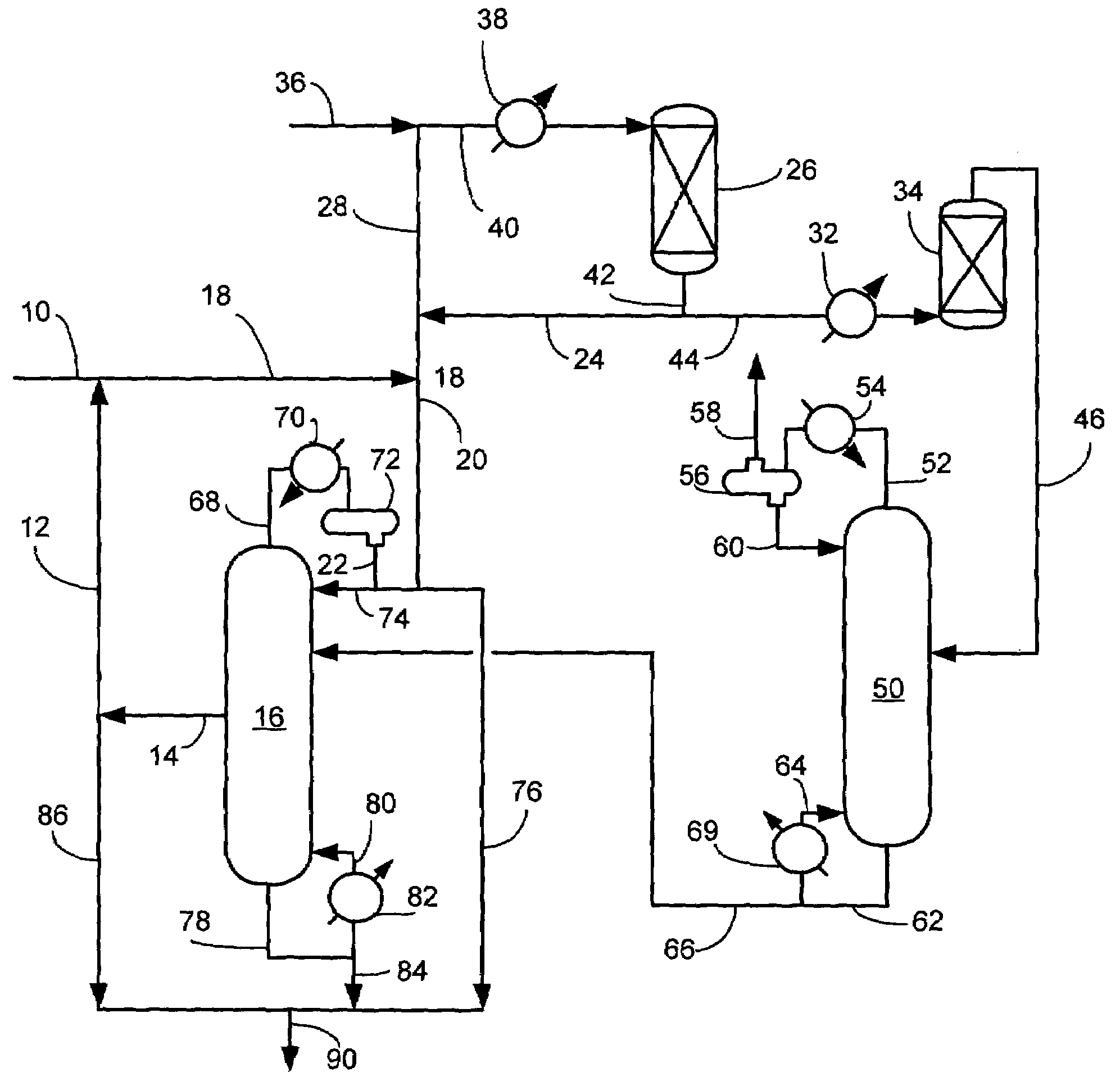 Apparatus and process for light olefin recovery