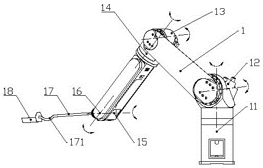 Automatic casting powder adding device for articulated robot