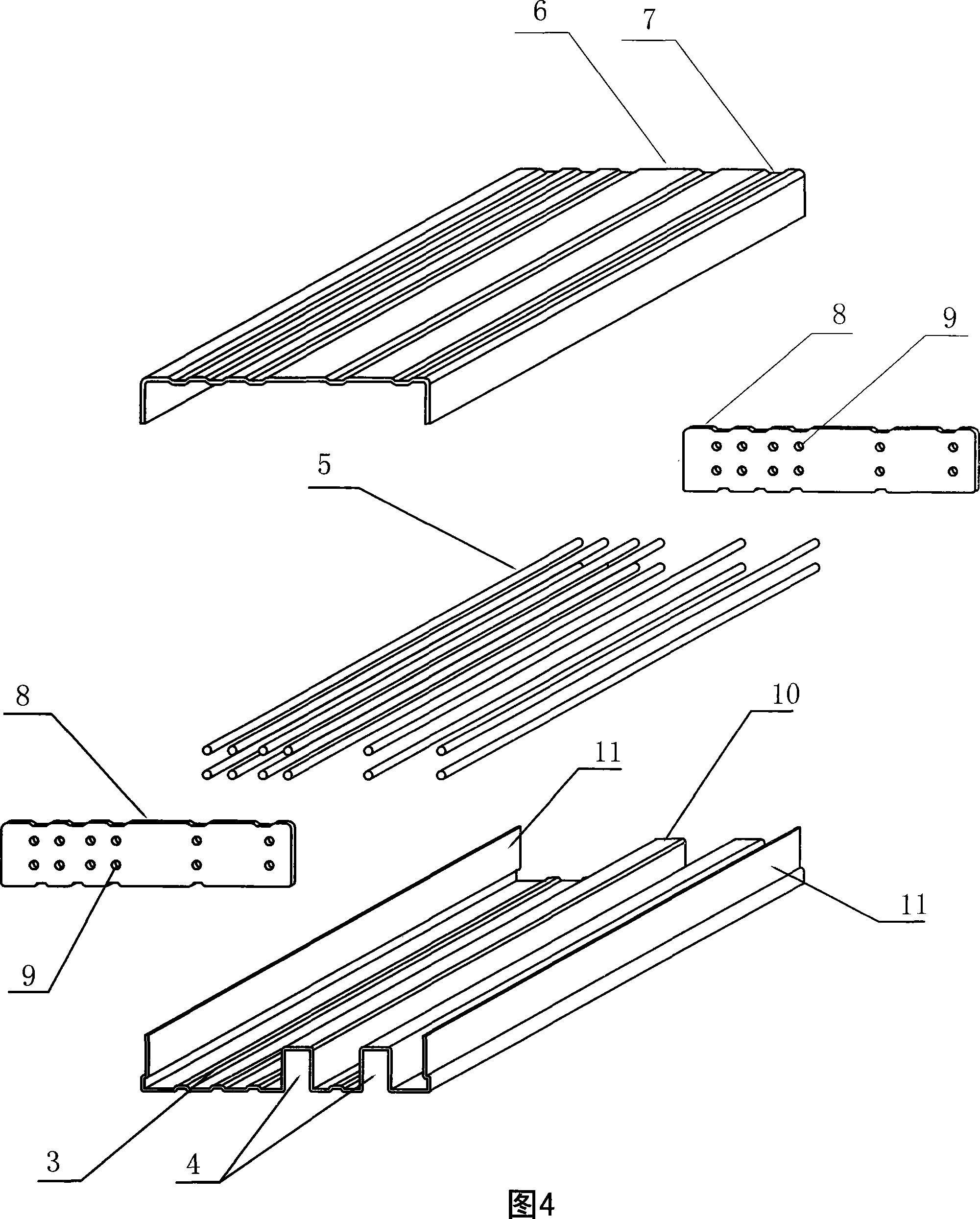 Composite elevator cage and its producing method