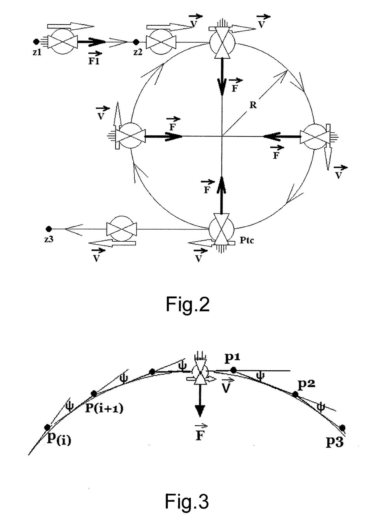Machine generating centrifugal forces from eccentrics with variable radius