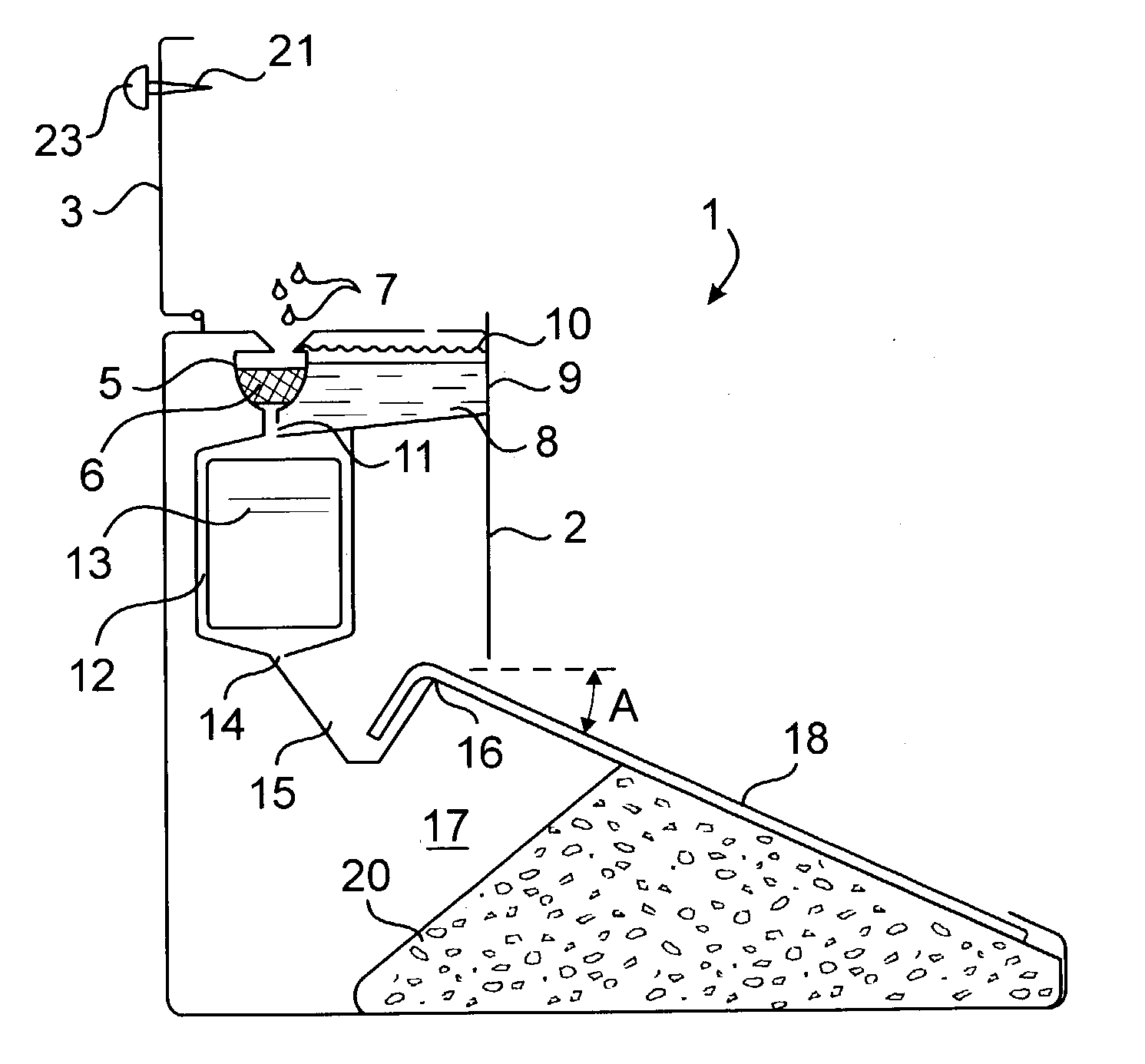 Interrupted, vertical flow testing device