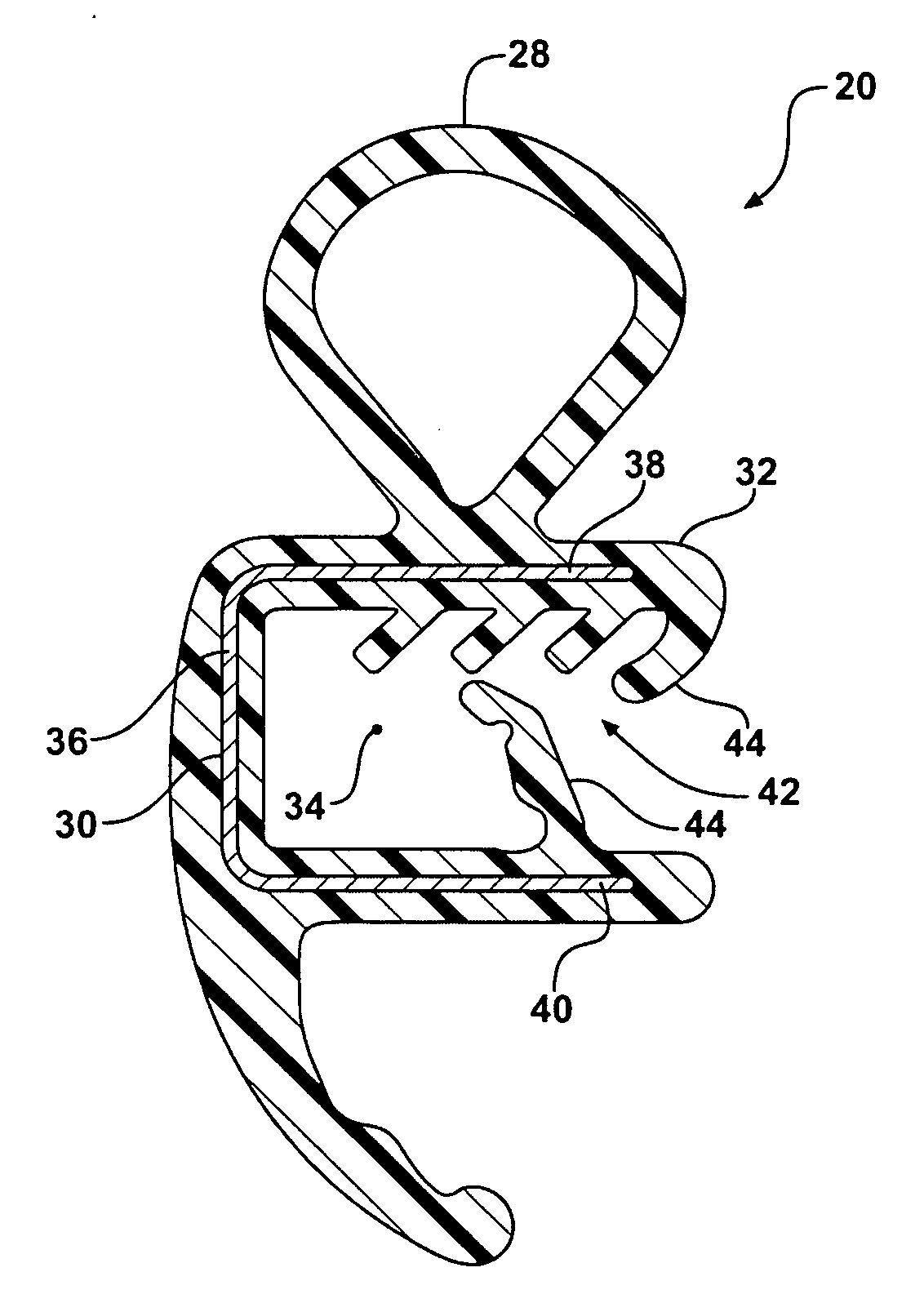 Mechanically stiffened weatherseal carrier
