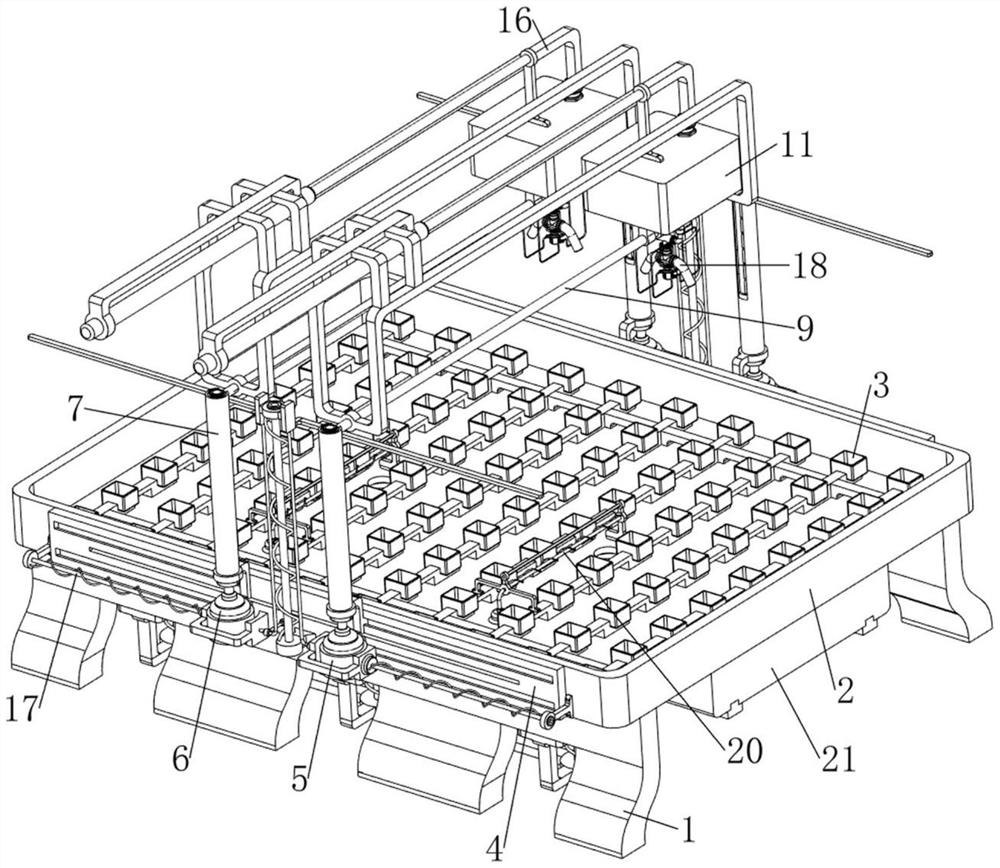 Uniform irrigation device for taxus chinensis stem slotting bed