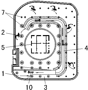 Construction method of using down-top method for excavating earthworks in top-down construction