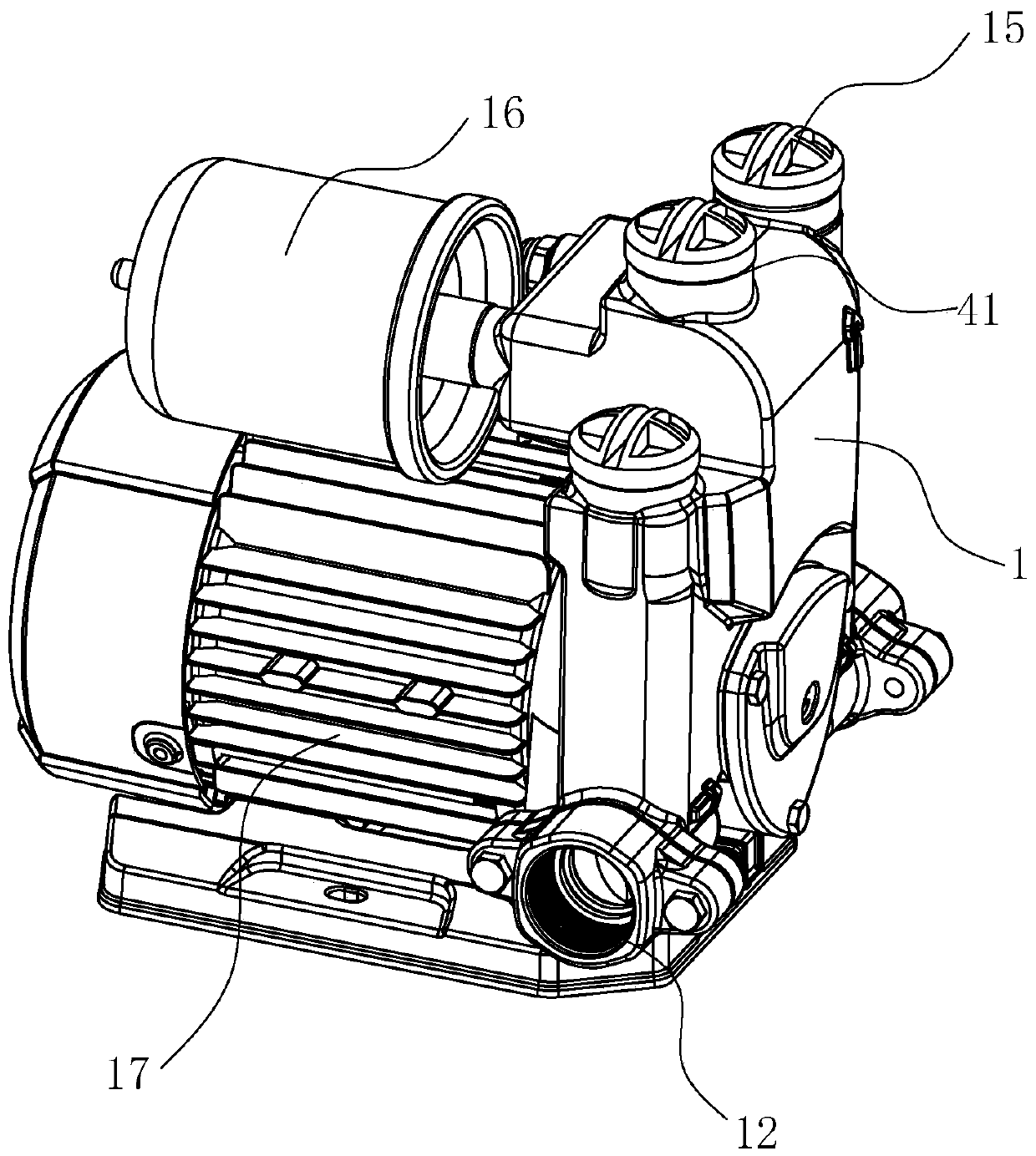 Pump body of vortex type self-priming electric pump and pumping method thereof