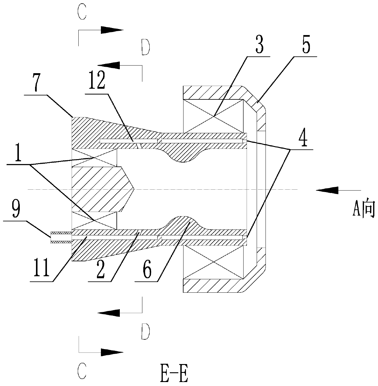 Air atomization nozzle of double-oil-path and double-rotational-flow structure