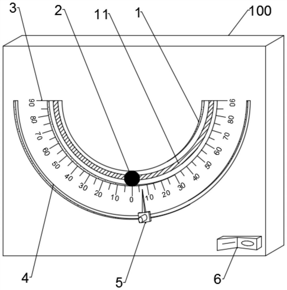 Operating bed angle measuring instrument