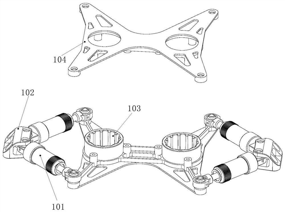 Shock absorbing mechanism and drone