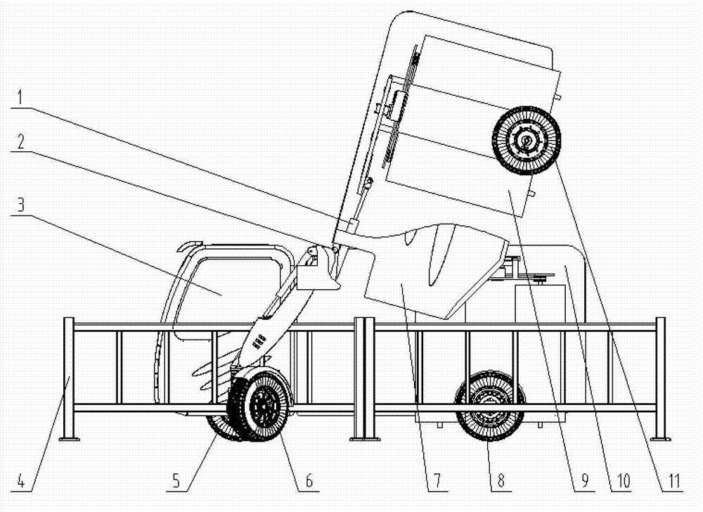 Movable vehicle body assembly and guardrail cleaning vehicle