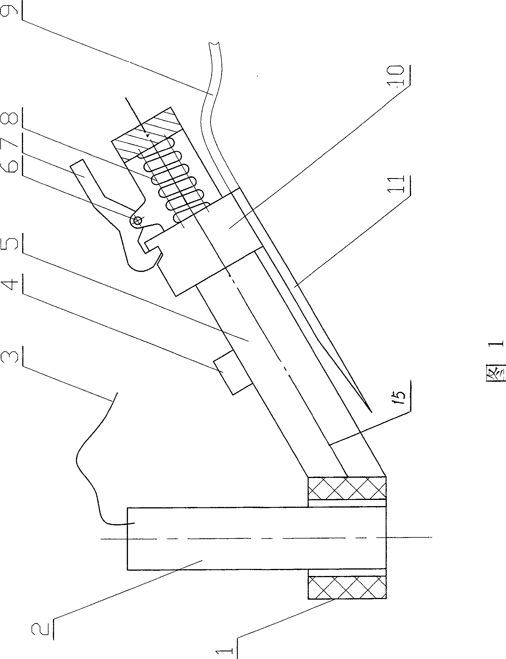 B-ultrasonic superficial vein puncturing gun and method for computing length of inserting needle