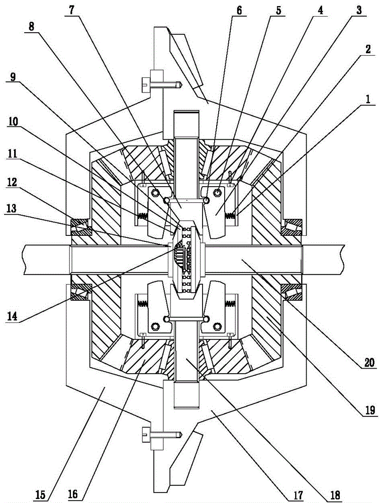 Centrifugal speed limiting differential mechanism