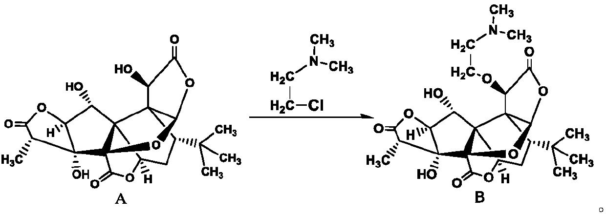 A kind of method adopting micro flow field reactor to prepare dimethylaminoethyl ginkgolide B