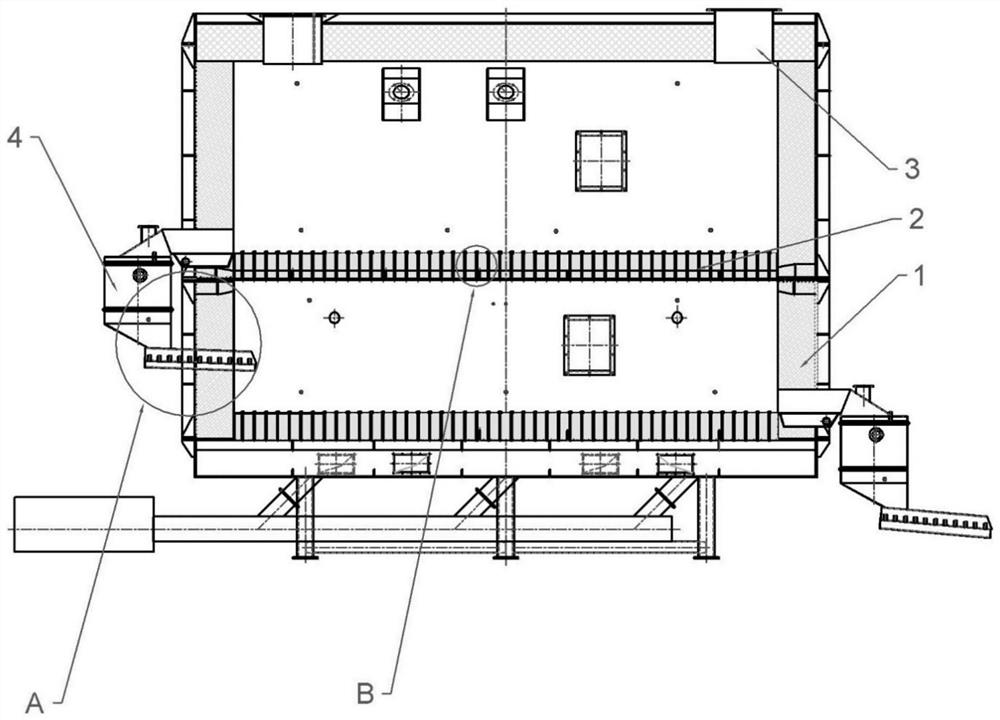 In-furnace heat adjusting system for horizontal high-temperature kiln