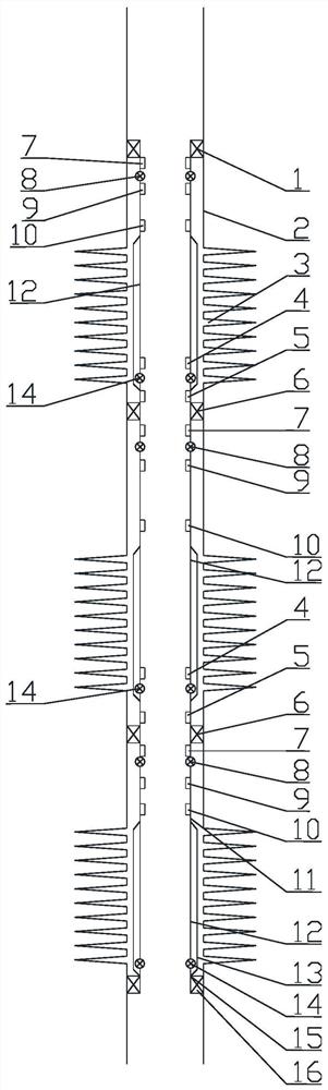 One-time multi-layer gravel packing operation method for long-span perforation section