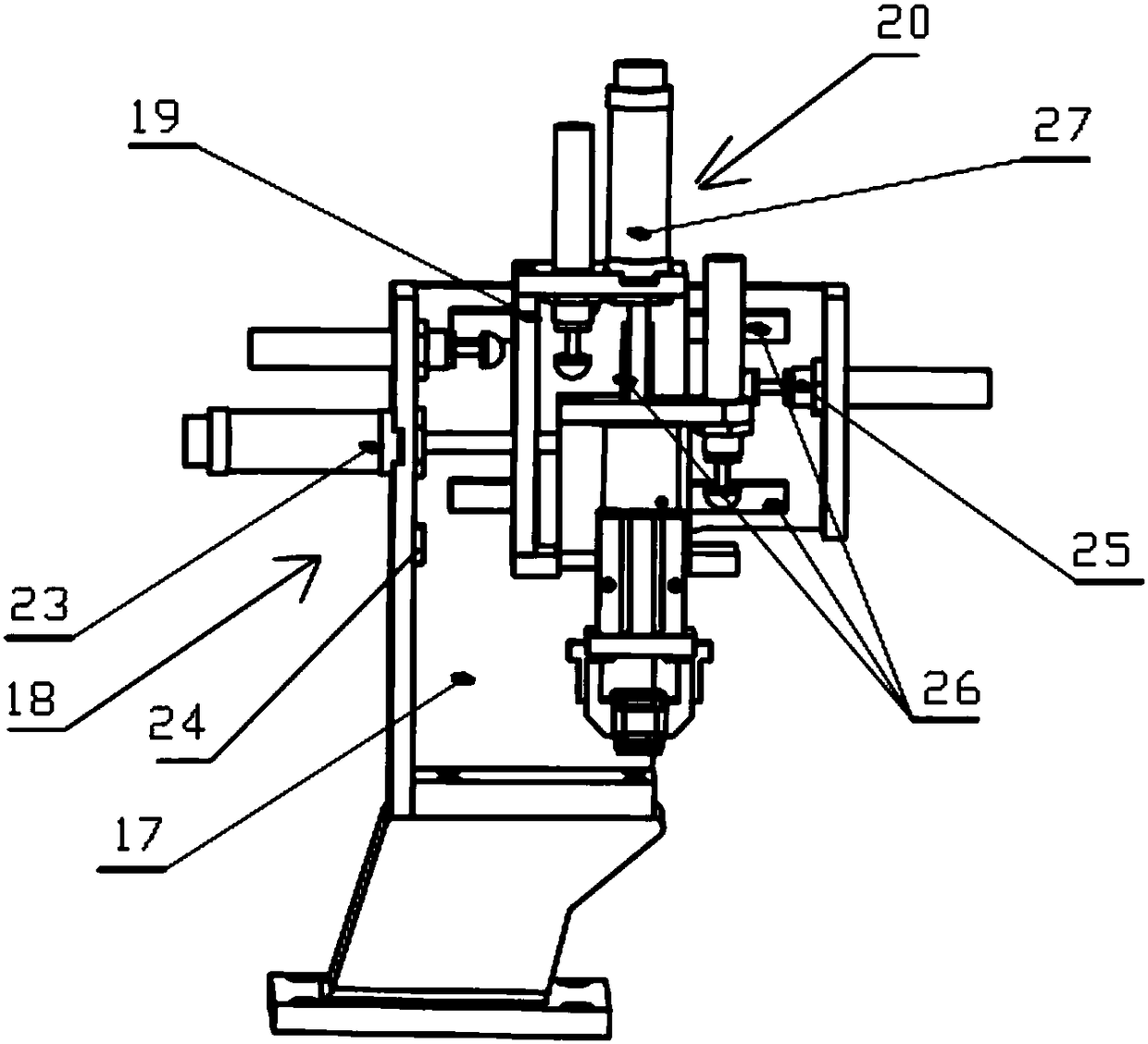 Automatic assembling device for lever handles of doors and windows