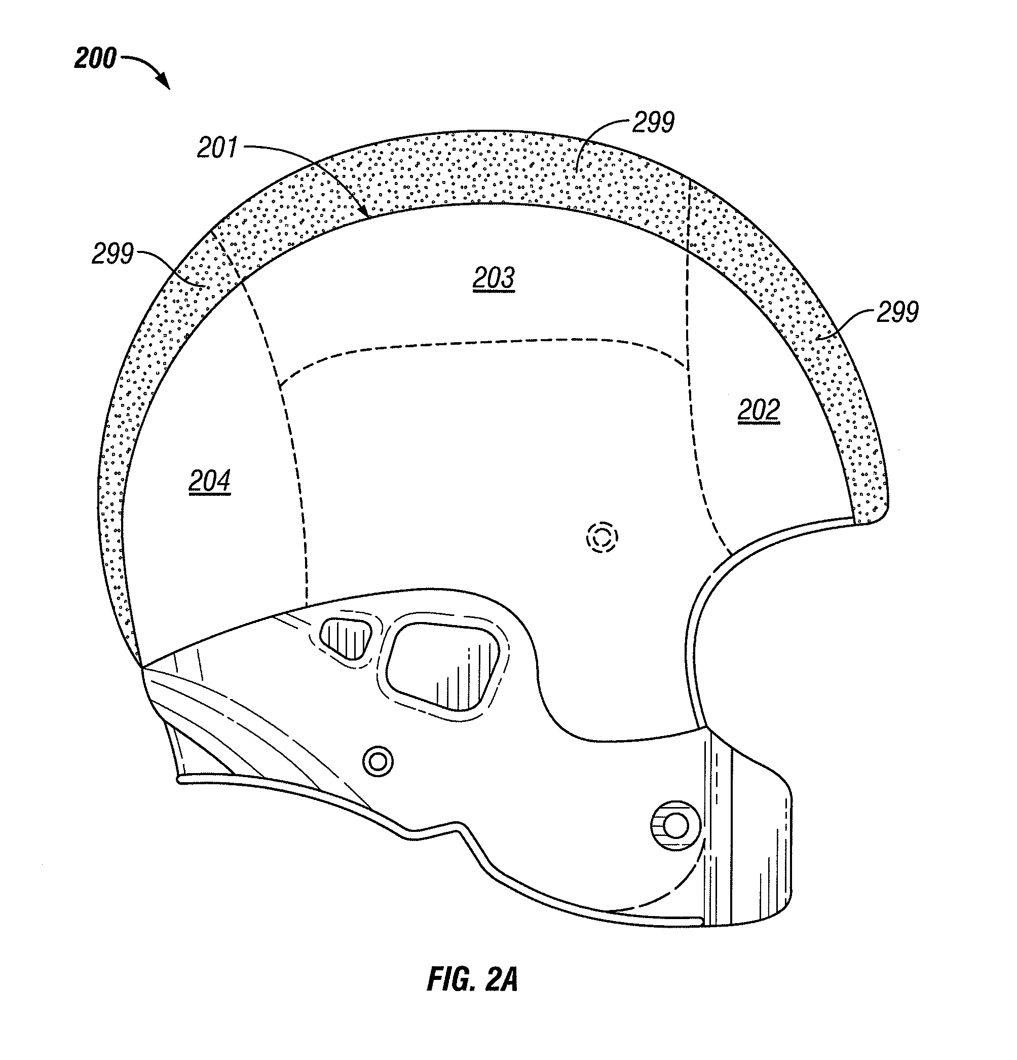 Protective sports helmet with energy-absorbing padding and a facemask with force-distributing shock absorbers