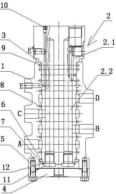 Multichannel hydraulic swivel joint