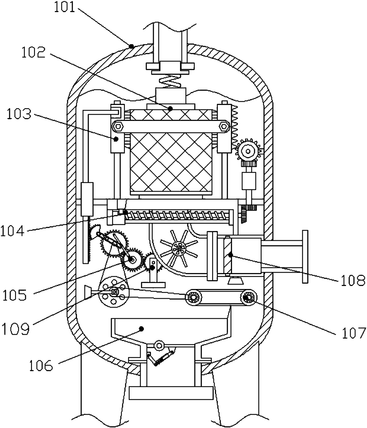 Automatic filter core cleaning device for petroleum exploitation