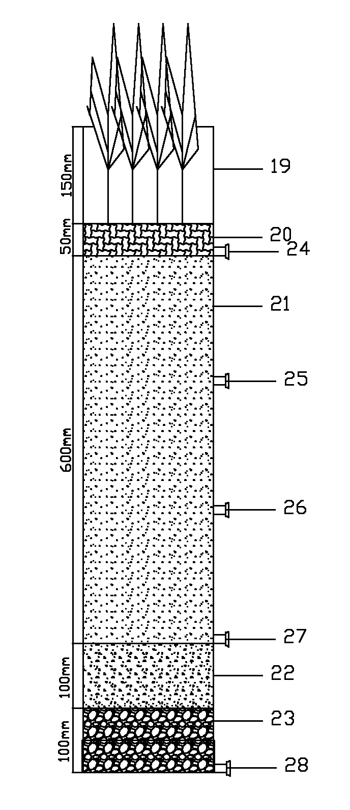 Experimental device for optimizing plant retention system structure based on comprehensive water quality and quantity control