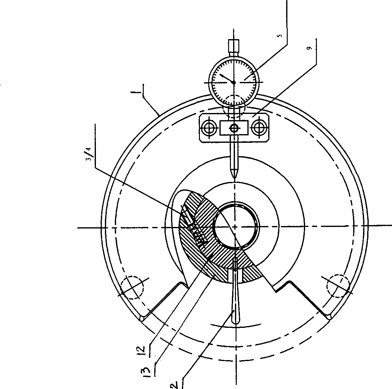 Radial pulsation measurement instrument for external spline gear ring