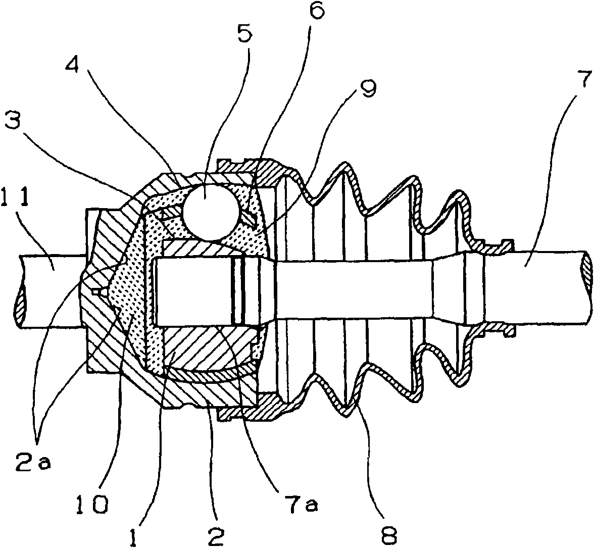 Lubricating system, bearing utilizing the system, universal joint utilizing the system, and process for production thereof