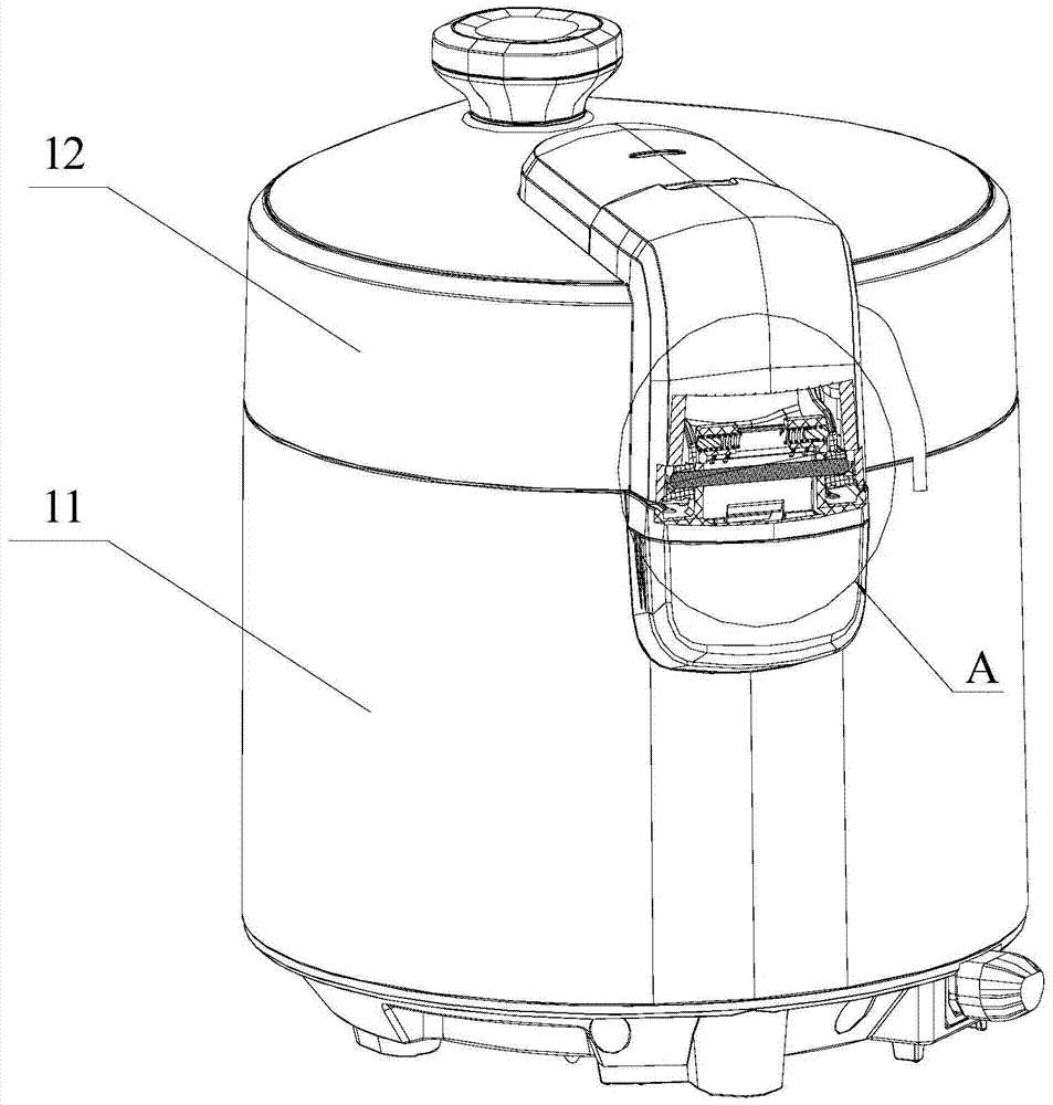 An electric cooker and its cover anti-pinch device