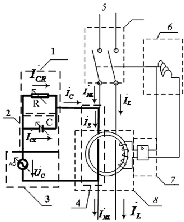 Method and device for current compensation to current transformer winding of leakage protection device