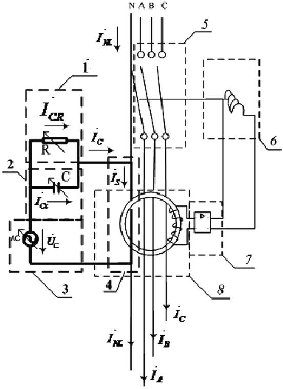 Method and device for current compensation to current transformer winding of leakage protection device