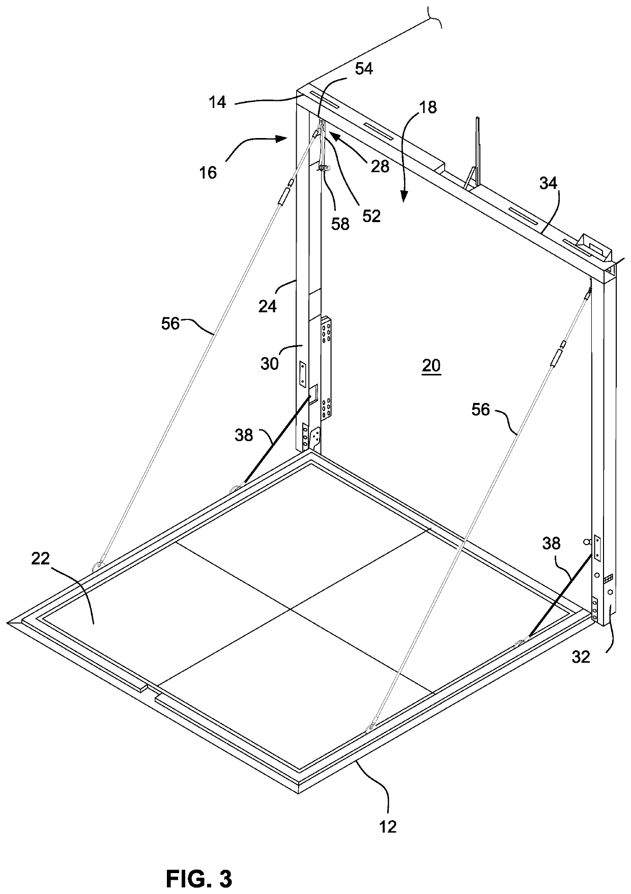 Ramp door operating mechanism