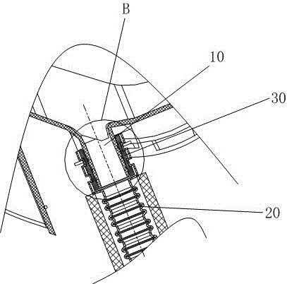 Air conditioner indoor unit drainage nozzle sealing structure and air conditioner indoor unit