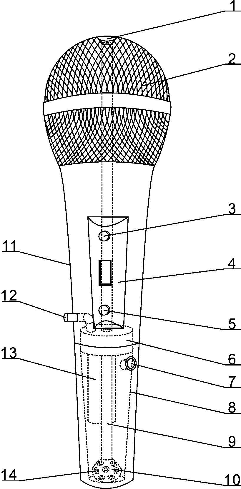 A special microphone for preventing pharyngitis teaching