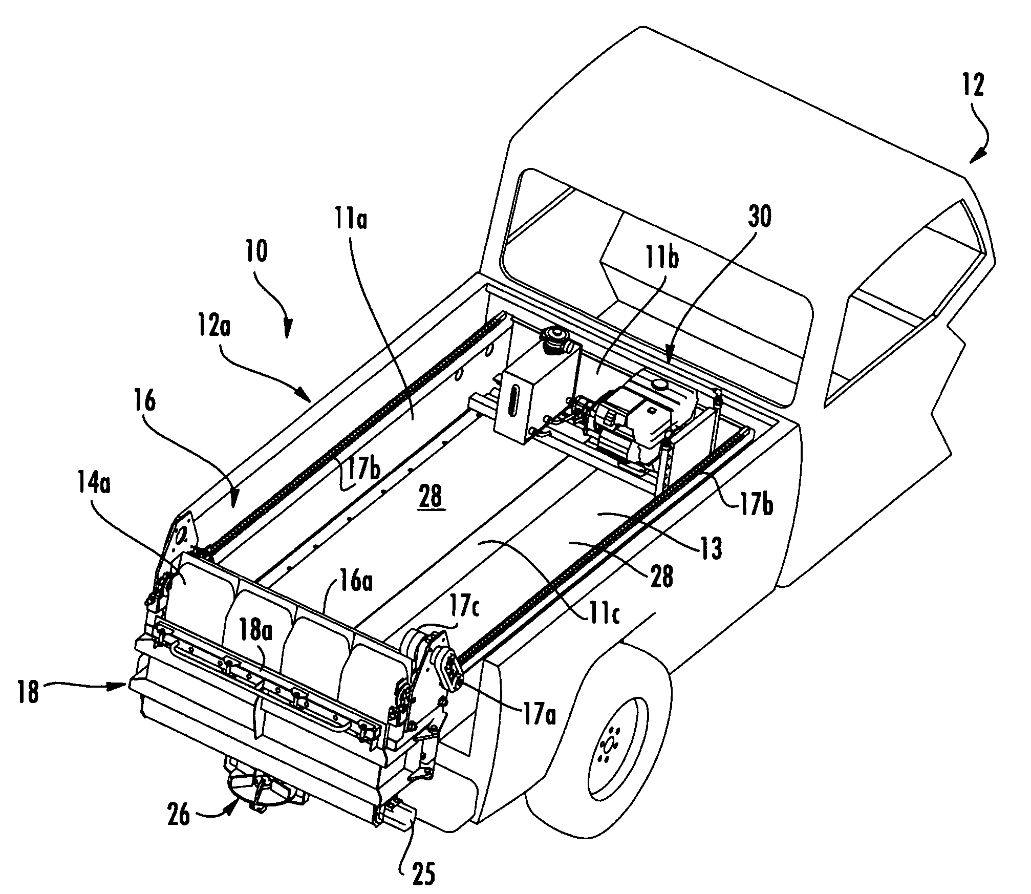 Material spreading device
