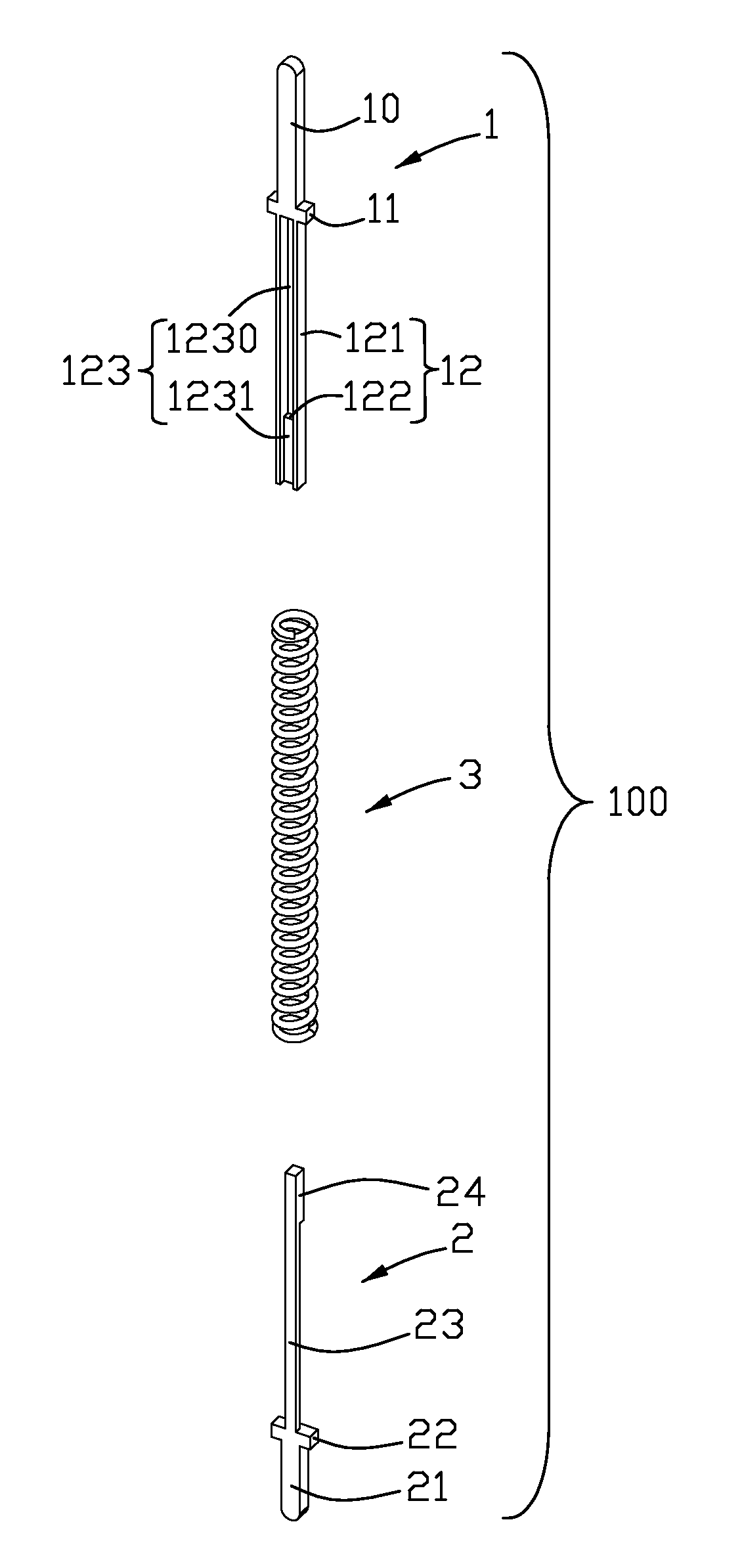 Electrical contact with overlapping structure