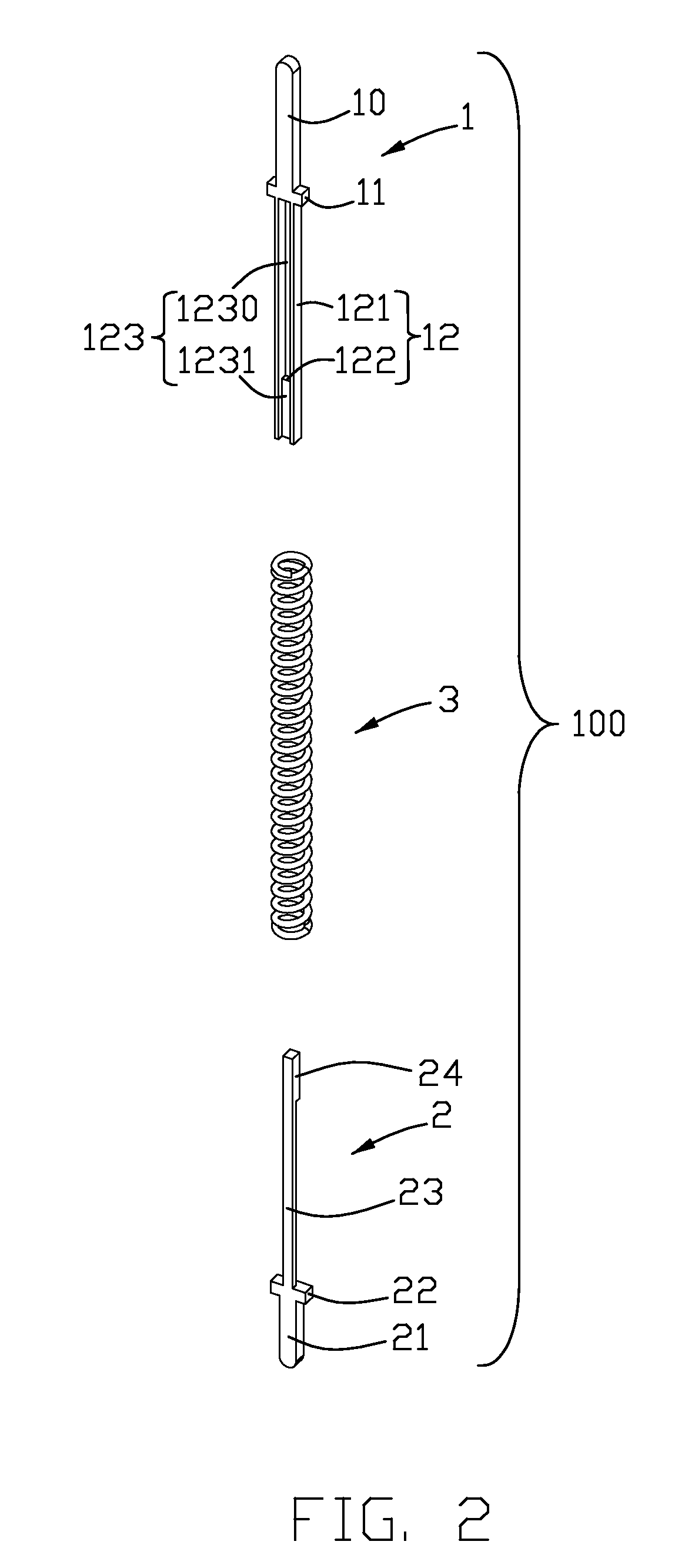 Electrical contact with overlapping structure