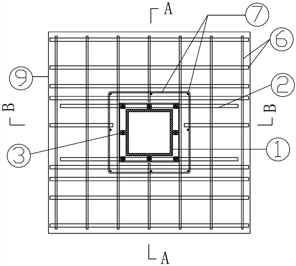 Shallow buried steel column base and construction method thereof