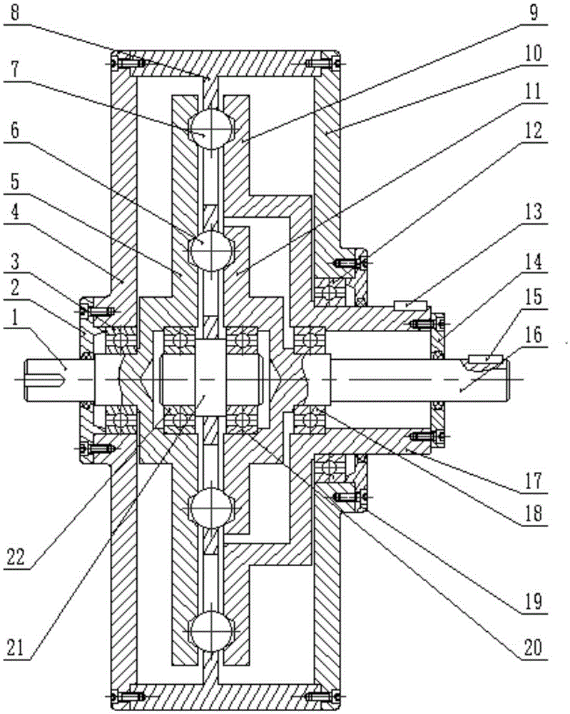 Movable tooth cam mechanism capable of achieving single-shaft constant-speed input and double-shaft variable-speed swing output