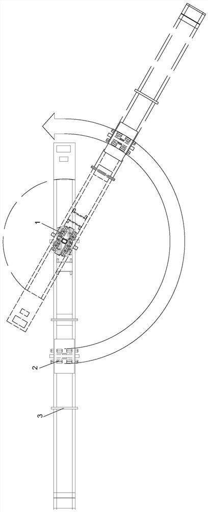 Complete machine in-situ swivel device and swivel method of bridge girder erection machine