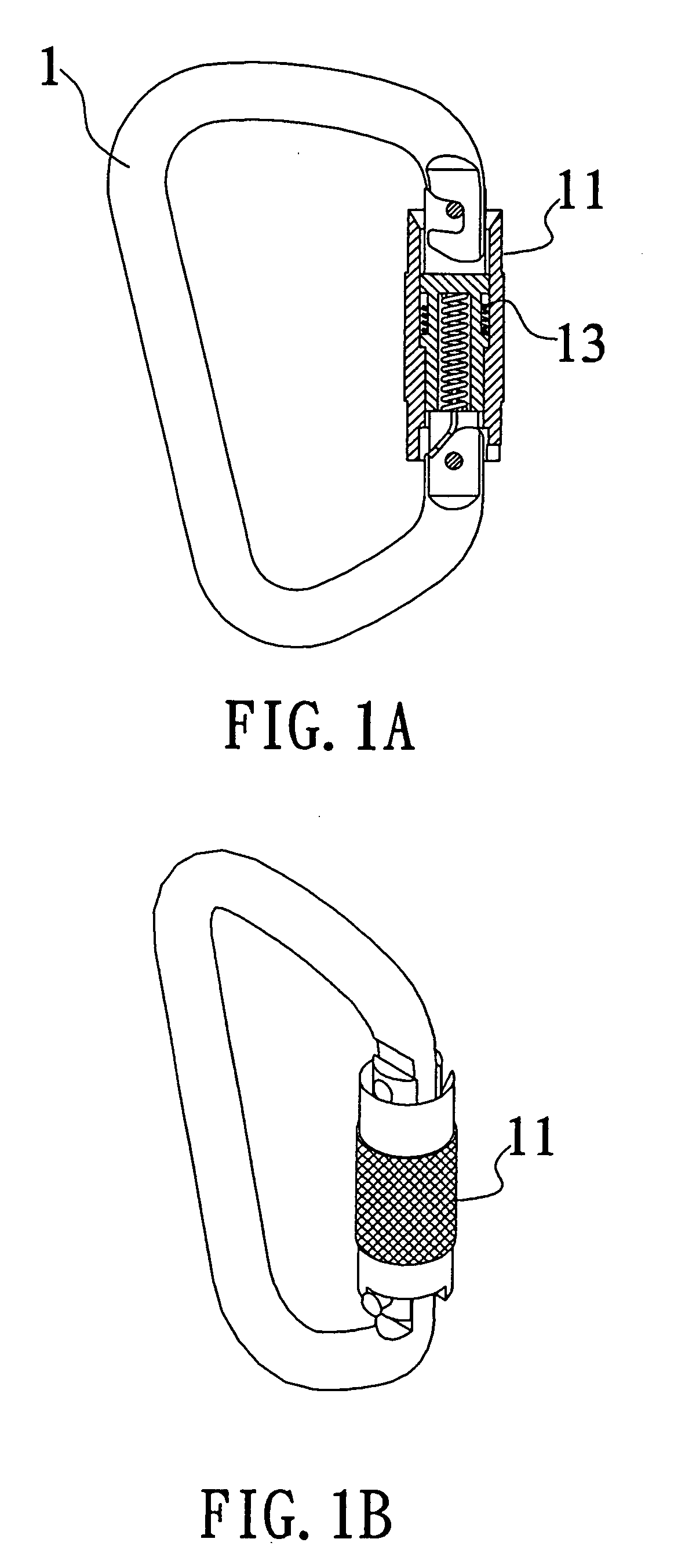 Carabiner with improved gate structure