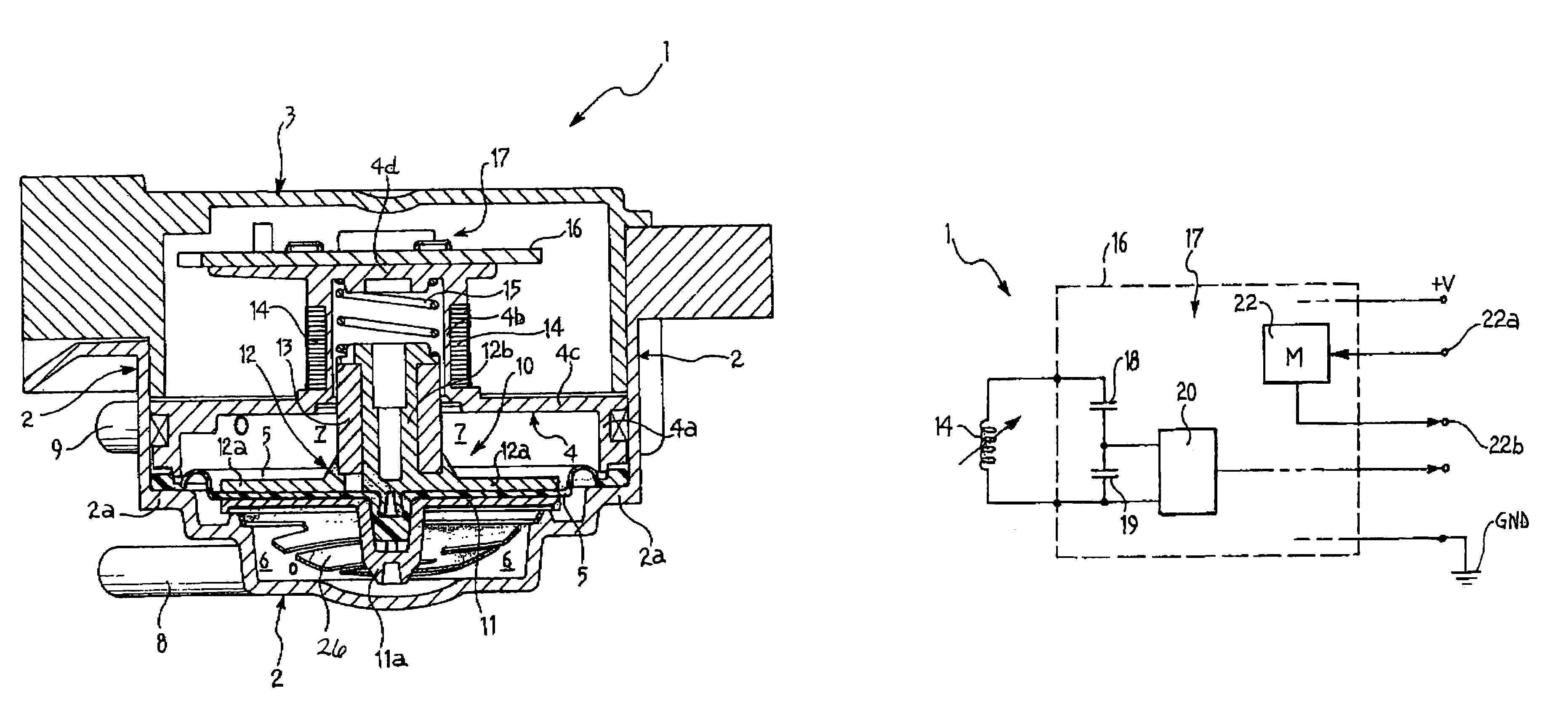 Electrodynamic position transducer with electronic memory means