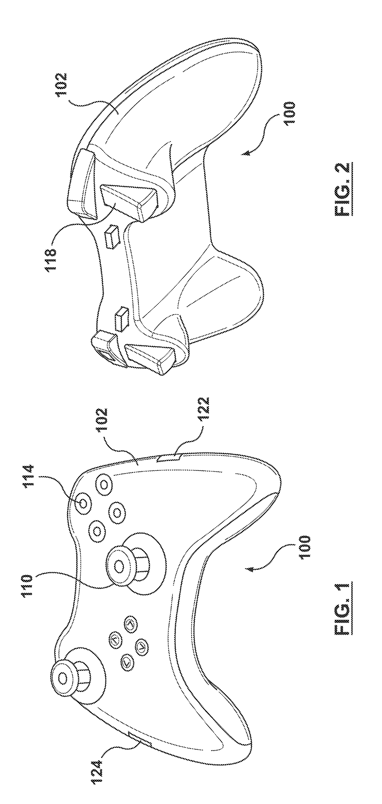 Gaming device having a haptic-enabled trigger