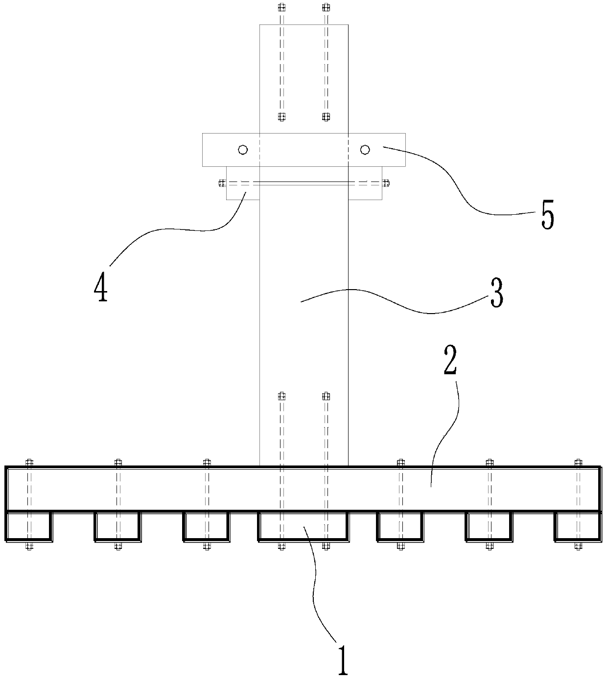 Stand column-batten assembly foundation with chucks and suitable for power transmission iron tower and construction method