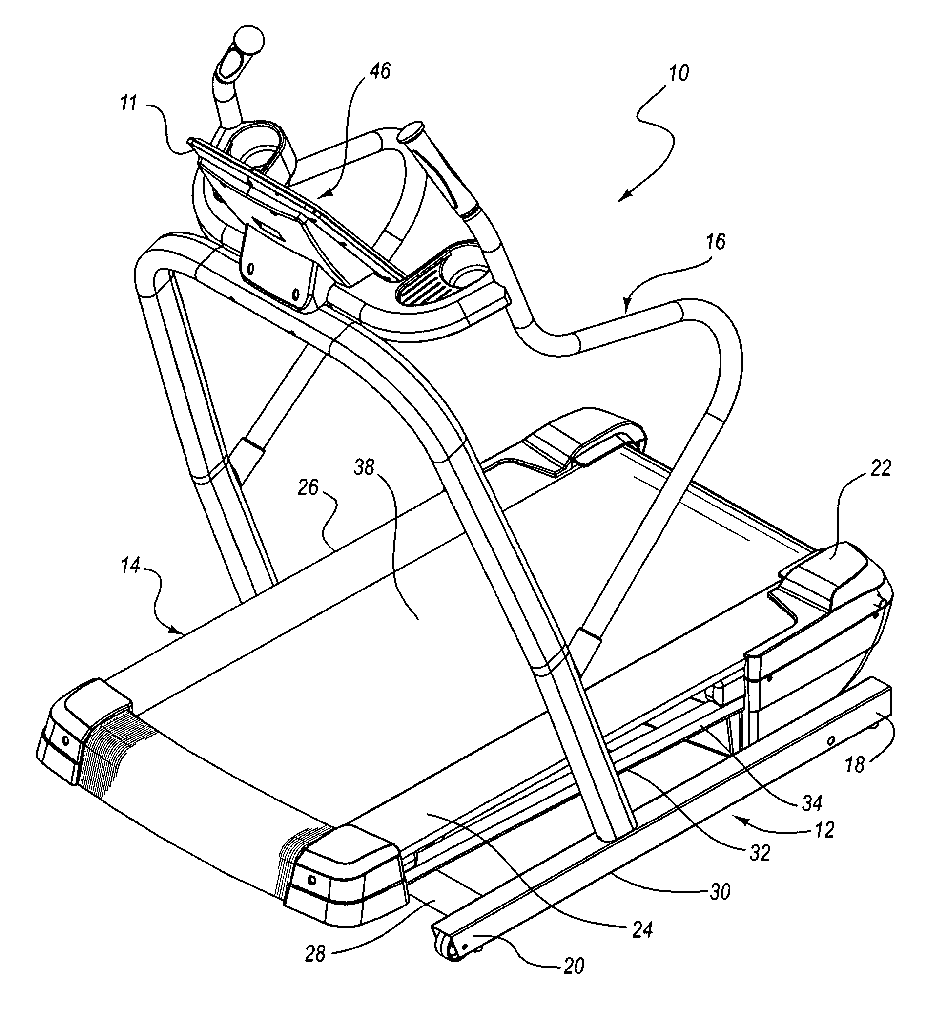Inclining treadmill with magnetic braking system