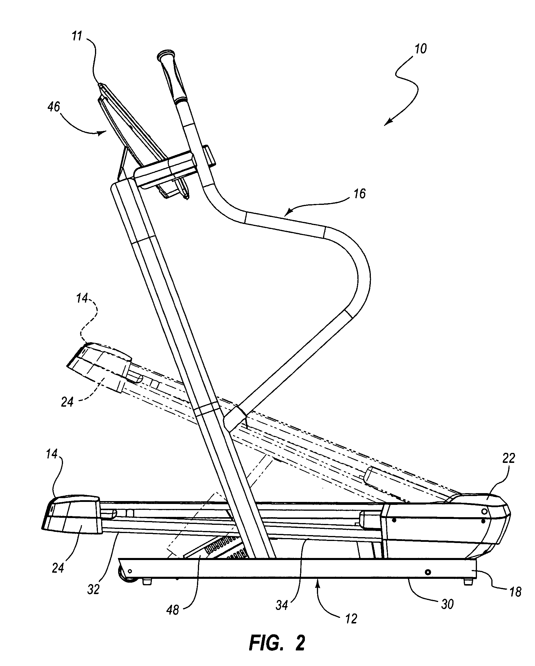Inclining treadmill with magnetic braking system